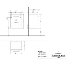Villeroy & Boch Waschtischunterschrank 1 Tür 42,6 x 51,4 x 38,4 cm Weiß