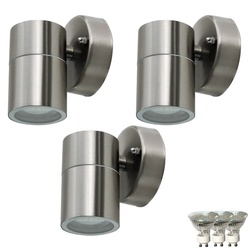 3er Set LED Außen Leuchten Fassaden Haus Tür Wand Beleuchtung Edelstahl Down Strahler Garten Lampen