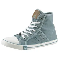 Mustang Sneaker »High-Top-Sneaker, Freizeitschuh«, High Top-Sneaker, Schnürschuh mit Label in der Laufsohle Gr. 39, rauchblau, , 42183155-39