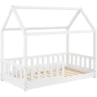 Juskys Kinderbett Marli 80 x 160 cm Holz weiß