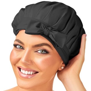 GOLDEN STAR BEAUTY Seidenhaube zum Schlafen – Schlafhaube aus 100% Maulbeerseide, atmungsaktive und anpassbare Schlafmütze, Silk Bonnet, Haarhaube für die Nacht mit elastischem Band