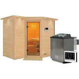 Karibu Sahib 9 kW Bioofen + ext. Steuerung + Dachkranz