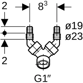 Geberit Doppelwinkelschlauchtülle Siphon