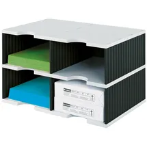 Styro Sortierstation Styrodoc Jumbo Grundeinheit grau/schwarz mit 4 Fächern