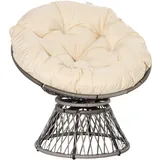 Outsunny Papasansessel Korbsessel 87 x 97 x 90 cm beige