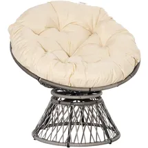 Outsunny Papasansessel Korbsessel 87 x 97 x 90 cm beige