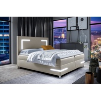 Fun Möbel Boxspringbett Schlafzimmerbett ARIANO 140x200cm Cappuccino inkl. Bettkasten