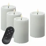 unique candles LED Kerzenset UNIQUE 12,5 cm 4 St. weiß