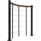 Minka Rundes Brüstungsgeländer 140 cm Edelstahl/Holz/Schwarz