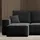 m-punkt Wohnlandschaft U-Form COMO Cord mit Bett Sofa Schlafsofa Ottomane - Schwarz