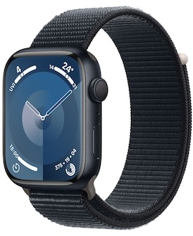 Apple Watch Series 9 GPS 45 Alu Mitternacht Sport Loop + Vonmählen Silicone Loop