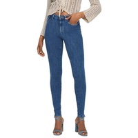 ONLY Damen Jeans ONLPOWER MID PUSH UP SK JEA REA3223 Skinny Fit Blau Normaler Bund Reißverschluss L - L 34