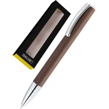ONLINE USV-Systeme ONLINE Kugelschreiber Vision Braun I Drehkugelschreiber mit Standard Großraummine in Strichstärke medium, Schreibfarbe Schwarz I Eleganter Kulli aus Aluminium in Geschenkbox