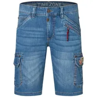 TIMEZONE Jeansshorts Cargo mit Reißverschlussdetails und Denim Style (1-tlg) Regular RykerTZ Short blau 29W