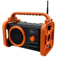 Soundmaster DAB80OR Baustellenradio mit DAB+ UKW Bluetooth und Li-Ion Akku IP44 staub- und spritzwassergeschützt