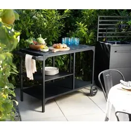 cozze Beistelltisch 90 x 115 x 60 cm Stahl Schwarz