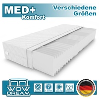 Matratze MED+ Komfort 7 Zonen 160x200x16cm aus hochwertigem Kaltschaum | Rollmatratze mit waschbarem Bezug und Memory Marken I H3