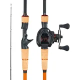 Vevor Angelrute und Angelrolle (Baitcasting) im Set, 2,13 m Rute aus Kohlefaser (IM7), Bassangelruten-Set mit 7+1 Kugellagern & Übersetzung 7,0:1 & Korkgriff, rechtshändiges Angelset