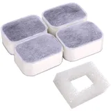 Trinkbrunnen Filter, Karbonfilter für Trinkbrunnen Haustier, Fydun 1 Stücke Schaumfilter+4 Stücke Premium Baumwolle Aktivkohlefilter Sauberes Katze und Hunde Brunnen Oasis Aura Wasserspender