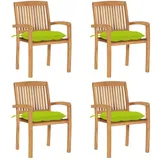 vidaXL Stapelbare Gartenstühle mit Kissen 59 x 95,5 x 26 cm grün 4 St.