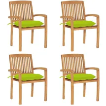 vidaXL Stapelbare Gartenstühle mit Kissen 59 x 95,5 x 26 cm grün 4 St.