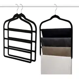 Kleiderbügel Samt rutschfest Hosenbügel Organizer 3 Stück für Jeans Kleidung