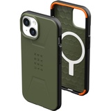 Urban Armor Gear Civilian MagSafe Backcover Apple iPhone 15 Plus Oliv MagSafe kompatibel