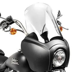 Lampenmaske MG5 passend für Harley Davidson Dyna Street Bob 06-17 Lampen Verkleidung schwarz matt-klar Craftride