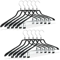 Relaxdays Kleiderbügel Klammerbügel, 10er Set, für Kostüme, gummiert aus
