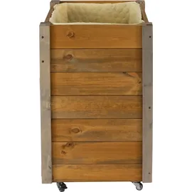 Dobar Green Label Rollbares Hochbeet 60 x 40 x 62 cm Grau-Braun