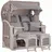Mr. Deko Strandkorb Düne Bullauge Mahagoni Washed Grey PE Koboo Grey Dessin 545