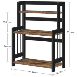 Songmics Gewürzregal 3 Ebenen 0 x 0 x 0 cm Vintagebraun-Schwarz