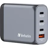 Verbatim GaN 100W, 1x USB-A QC, 3x USB-C PD, grau