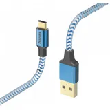 Hama Ladekabel Reflective USB-A/USB-C 1,5m blau