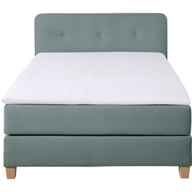 Home Affaire Boxspringbett »Fargo« inkl. Topper, in 3 Matratzenarten, in Samt- oder Strukturstoff, blau