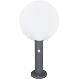 GLOBO Stehlampe mit Bewegungsmelder Sockelleuchte Außen Außenleuchte Sensor Aluminium, Fernbedienung dimmbar, RGB LED 8,5W 806Lm, DxH 25x50 cm