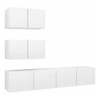 VidaXL 4-tlg. TV-Schrank-Set Weiß Holzwerkstoff