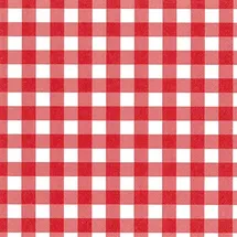Papstar 100 Servietten, 3-lagig 1/4-Falz 33 cm x 33 cm rot "Vichy Karo"