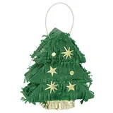 Moderne Weihnachts-Piñata aus Papier, goldfarben, grün und grün, 1 Stück, auffälliges Design, perfekte Dekoration für Partys, Themenveranstaltungen und festliche Feiern