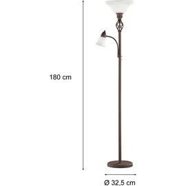 meine wunschleuchte Landhaus Deckenfluter 180,0cm 180cm braun