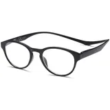 NEW VISION Lesebrille mit Magnetverschluss, Lesebrillen, Bequem Magnetverschluss, Reading Glasses NV3312, Lesebrille 1,0 (Schwarz, 1, x)