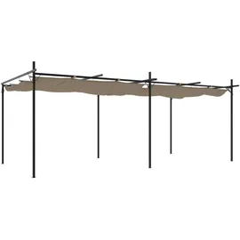 vidaXL Pergola mit Schiebedach Taupe 589x292x230 cm