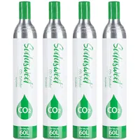 SODASWEET 4 x CO2 Zylinder, Neu & Erstbefüllt in Deutschland, Kohlensäure Zylinder Soda Zylinder 425g Kohlensäure für ca. 60 L Wasser, geeignet für Sodastream Wassersprudler usw, 10 Jahre TÜV