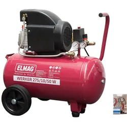 ELMAG Kompressor WERKER 275/10/50 W - 'SET-AKTION': - 10015