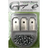 genisys 30 Ersatz Messer Klingen kompatibel für Husqvarna ® Automower ® / Gardena Mähroboter Typ BA1: 0,45mm + Schrauben