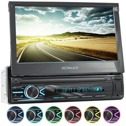 XOMAX XOMAX XM-V746 Autoradio mit 7 Zoll Touchscreen Bildschirm (ausfahrbar), Bluetooth, USB, SD, AUX, 1 DIN Autoradio