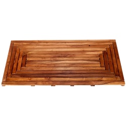 Badematte Duschmatte Teakholz Baderost Teak Badematte Duschmatte Holz Saunamatte Brillibrum, Variante 2 (90 x 50 cm)