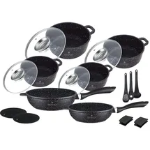 Edenberg Topf-Set 17-tlg. 4 x Topf + 2 x Pfanne + Küchenzubehör