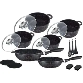 Edenberg Topf-Set 17-tlg. 4 x Topf + 2 x Pfanne + Küchenzubehör