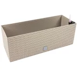 Prosperplast 17 L Pflanzkübel Blumentopf L 500 mm Blumenbank in Rattan-Optik Bewässerungssystem Rato Serie Mocca beige viereckig